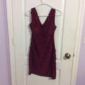 Burgundy cocktail dress